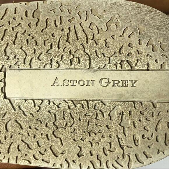 Aston Grey Scadicci Leather and Suede Penny Loafers Size 10.5 - Picture 4 of 11